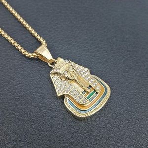Nubian Pharoah Charm 2 inch Pendant with Chain, Choose Silver Or Gold